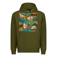 Army Green student delivery specialist seamless pattern Premium Hoodie - BundleAndBundleShop