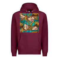 Burgundy student delivery specialist seamless pattern Premium Hoodie - BundleAndBundleShop