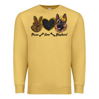 Antique Gold peace love shepherd Premium Sweatshirt - RanaPortraitStore