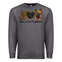 Charcoal Heather peace love shepherd Premium Sweatshirt - RanaPortraitStore