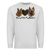 Dove Grey peace love shepherd Premium Sweatshirt - RanaPortraitStore
