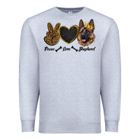 Heather Grey peace love shepherd Premium Sweatshirt - RanaPortraitStore