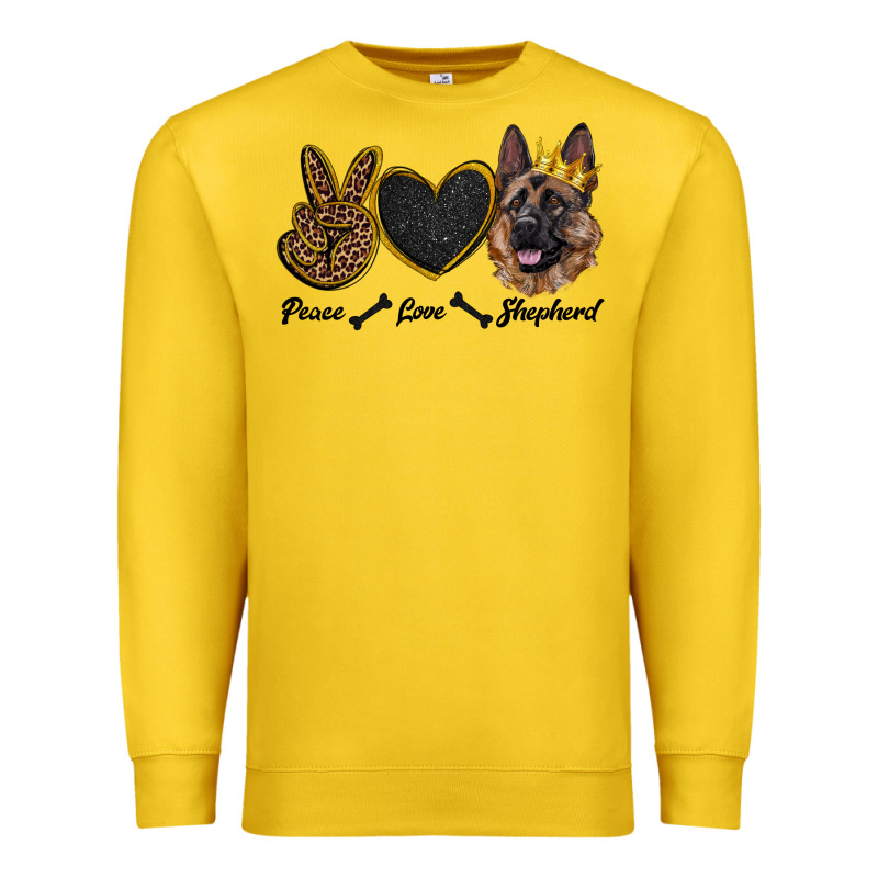 Peace Love Shepherd Premium Sweatshirt by RanaPortraitStore | Teevron