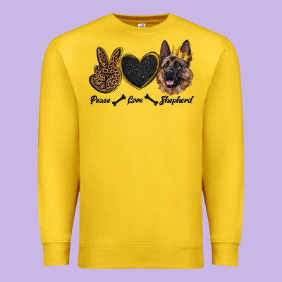 Peace Love Shepherd Premium Sweatshirt Designed By Ranaportraitstore