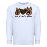 White peace love shepherd Premium Sweatshirt - RanaPortraitStore