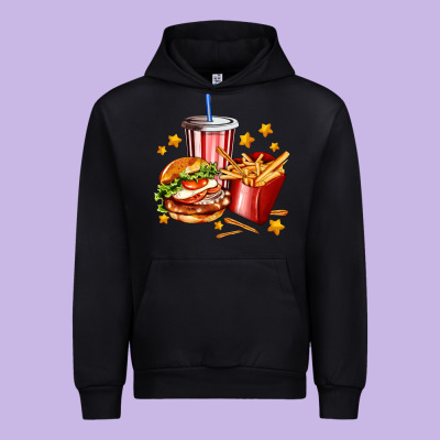 Hamburger Potatoes And Coke Urban Hoodie Designed By Adodesignshop