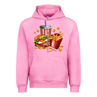 Fuchsia Pink hamburger potatoes and coke Urban Hoodie - AdoDesignShop
