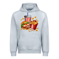 Heather Grey hamburger potatoes and coke Urban Hoodie - AdoDesignShop