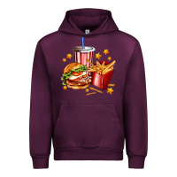 Mauve Wine hamburger potatoes and coke Urban Hoodie - AdoDesignShop