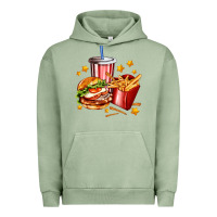 Pigment Oil Green hamburger potatoes and coke Urban Hoodie - AdoDesignShop