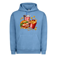 Pigment Pebble Blue hamburger potatoes and coke Urban Hoodie - AdoDesignShop
