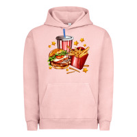 Pigment Salmon hamburger potatoes and coke Urban Hoodie - AdoDesignShop
