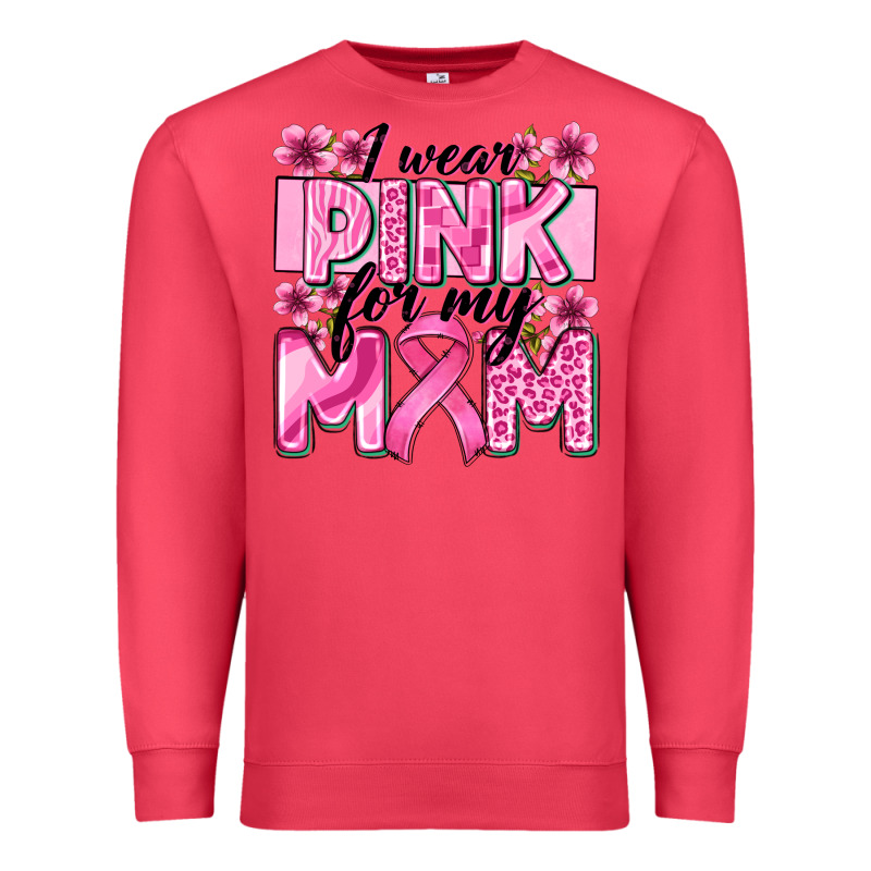 I Wear Pink For My Mom Premium Sweatshirt by Zillion Design Studio | Teevron
