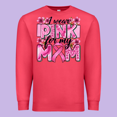 I Wear Pink For My Mom Premium Sweatshirt Designed By Zillion Design Studio