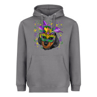 Storm Mardi Gras Dachshund Puppy with Mask Heavyweight Hoodie - RanaPortraitStore