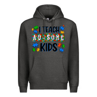 Charcoal Heather i teach ausome kids Premium Hoodie - AdoDesignShop