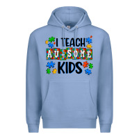 Colony Blue i teach ausome kids Premium Hoodie - AdoDesignShop