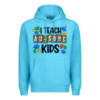 Ocean Blue i teach ausome kids Premium Hoodie - AdoDesignShop