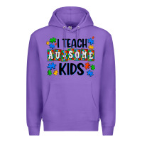 Purple i teach ausome kids Premium Hoodie - AdoDesignShop