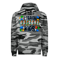 Slate Camo i teach ausome kids Premium Hoodie - AdoDesignShop