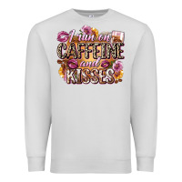 Dove Grey i run on caffeine and kisses Premium Sweatshirt - Zillion Design Studio