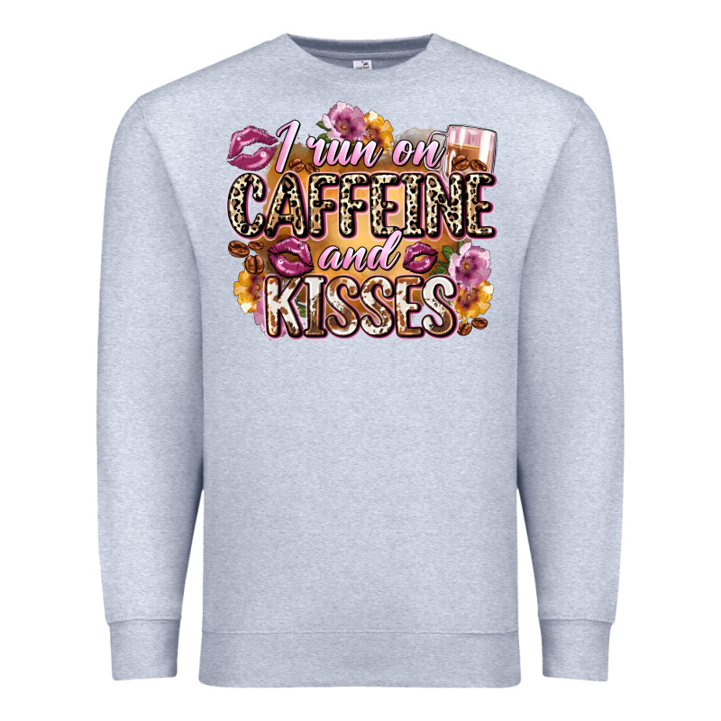 I Run On Caffeine And Kisses Premium Sweatshirt by Zillion Design Studio | Teevron