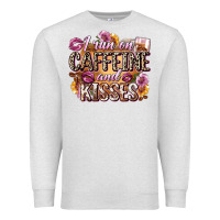 Oatmeal Heather i run on caffeine and kisses Premium Sweatshirt - Zillion Design Studio