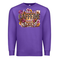 Purple i run on caffeine and kisses Premium Sweatshirt - Zillion Design Studio
