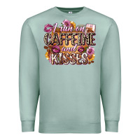 Seafoam i run on caffeine and kisses Premium Sweatshirt - Zillion Design Studio