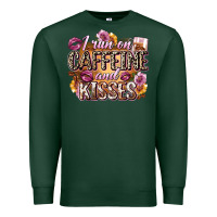Sports Green i run on caffeine and kisses Premium Sweatshirt - Zillion Design Studio