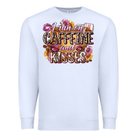 White i run on caffeine and kisses Premium Sweatshirt - Zillion Design Studio
