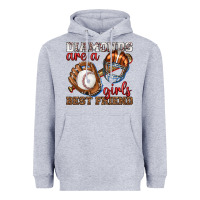 Heather Grey diamonds are a girls best friend baseball Heavyweight Hoodie - texasbilliewilder