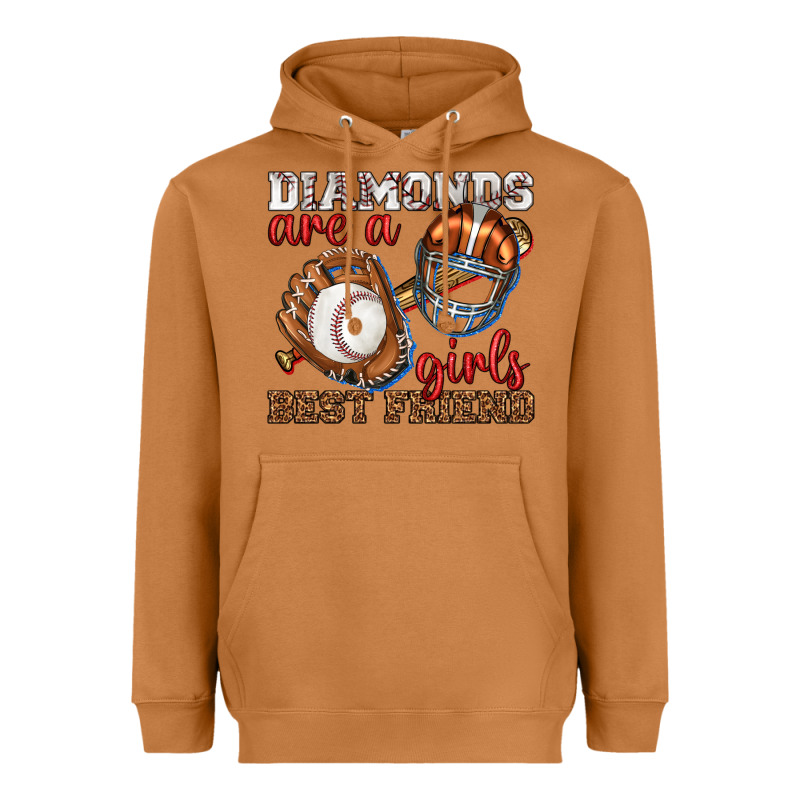 Diamonds Are A Girls Best Friend Baseball Heavyweight Hoodie by texasbilliewilder | Teevron