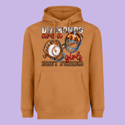 Heavyweight Hoodie diamonds are a girls best friend baseball