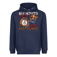 Navy diamonds are a girls best friend baseball Heavyweight Hoodie - texasbilliewilder