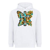 White faith sunflower cross Heavyweight Hoodie - Zillion Design Studio