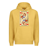 Antique Gold love playing cards queen Premium Hoodie - AdoDesignShop