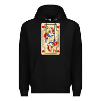 Black love playing cards queen Premium Hoodie - AdoDesignShop