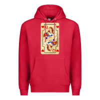Cardinal love playing cards queen Premium Hoodie - AdoDesignShop