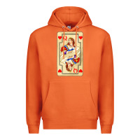 Carrot love playing cards queen Premium Hoodie - AdoDesignShop
