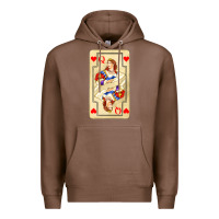 Chestnut love playing cards queen Premium Hoodie - AdoDesignShop