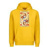 Lemon love playing cards queen Premium Hoodie - AdoDesignShop