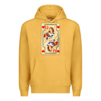Mustard love playing cards queen Premium Hoodie - AdoDesignShop