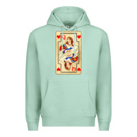 Seafoam love playing cards queen Premium Hoodie - AdoDesignShop