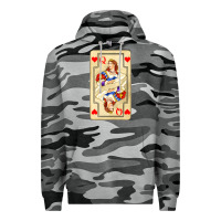 Slate Camo love playing cards queen Premium Hoodie - AdoDesignShop