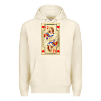 Tofu love playing cards queen Premium Hoodie - AdoDesignShop
