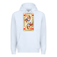 White love playing cards queen Premium Hoodie - AdoDesignShop