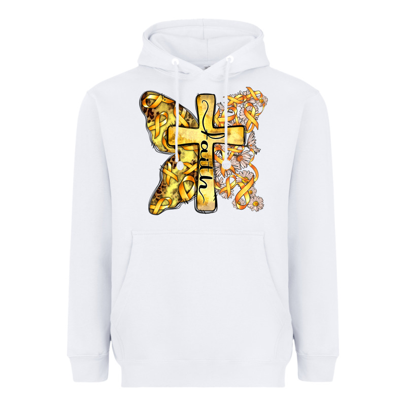 Faith Child Cancer Cross Heavyweight Hoodie by Zillion Design Studio | Teevron