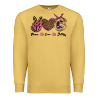 Antique Gold peace love bulldog Premium Sweatshirt - RanaPortraitStore