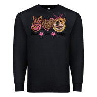 Black peace love bulldog Premium Sweatshirt - RanaPortraitStore